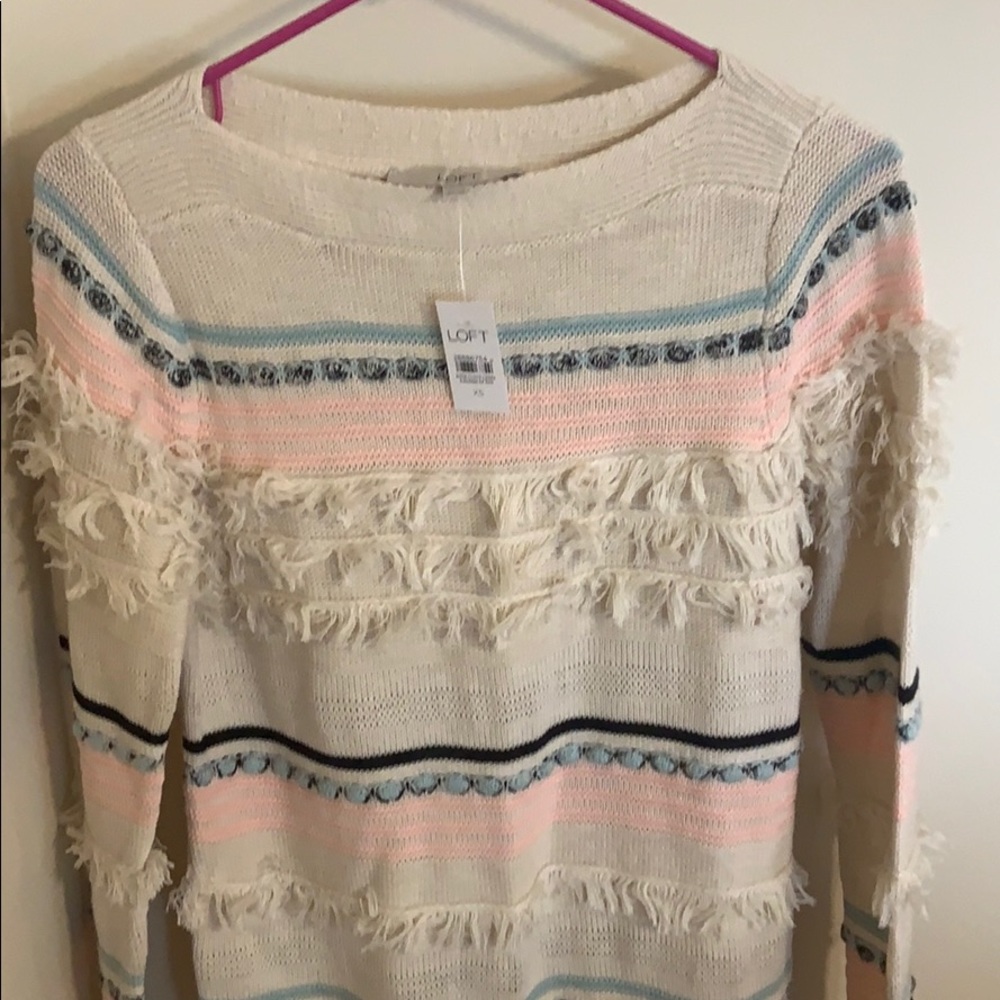 LOFT fringe sweater